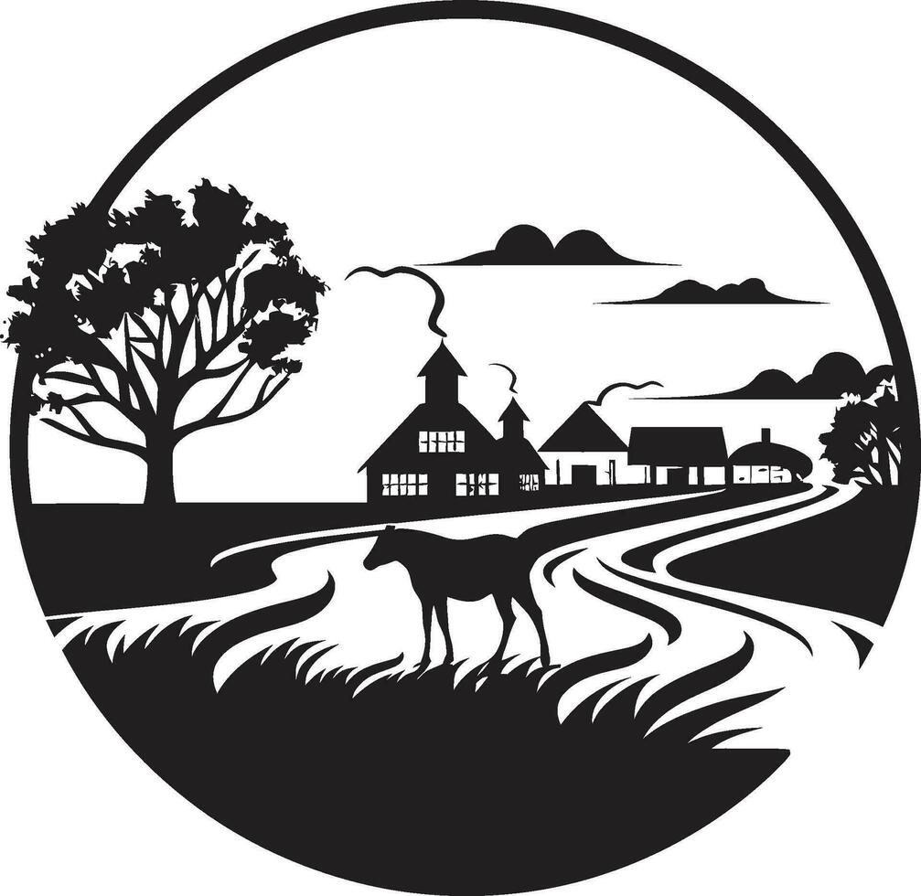 skörda arv jordbruks bondgård emblem lantlig oas svart vektor logotyp för lantbruk