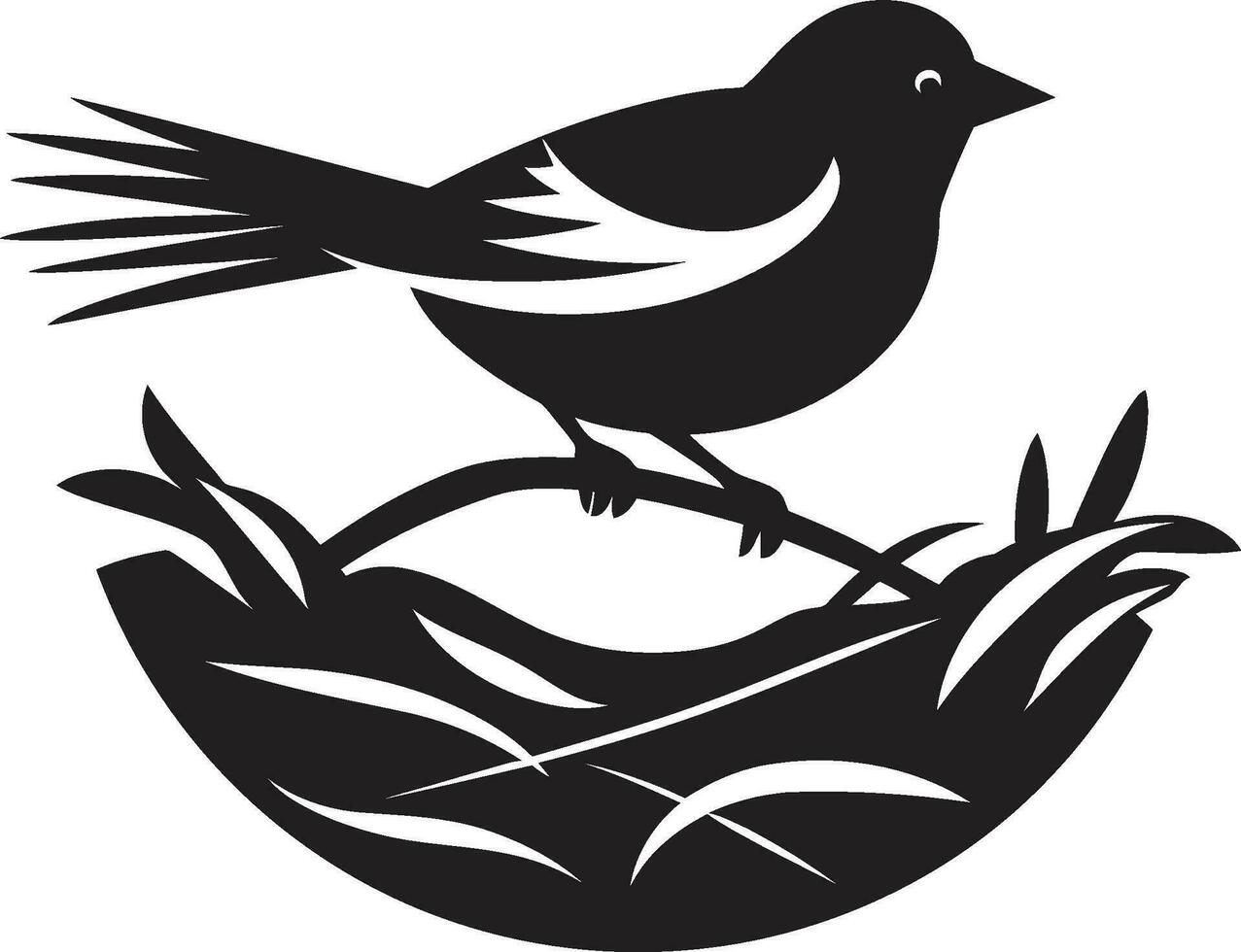 Vogel s Oase Vektor Nest Logo Voliere Baumeister schwarz Vogel Symbol