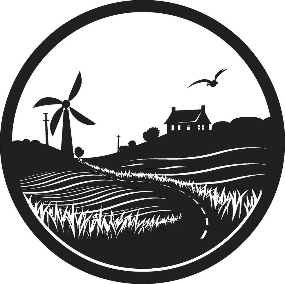 Felder von Ernte schwarz Vektor Logo zum Landwirtschaft Natur s Oase landwirtschaftlich Bauernhaus Symbol