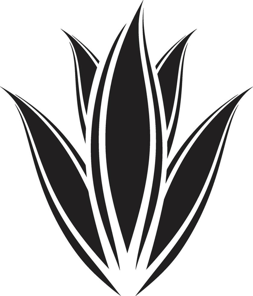 Natur s Harmonie schwarz Aloe Vektor Symbol Aloe Eleganz Vektor schwarz Pflanze Emblem