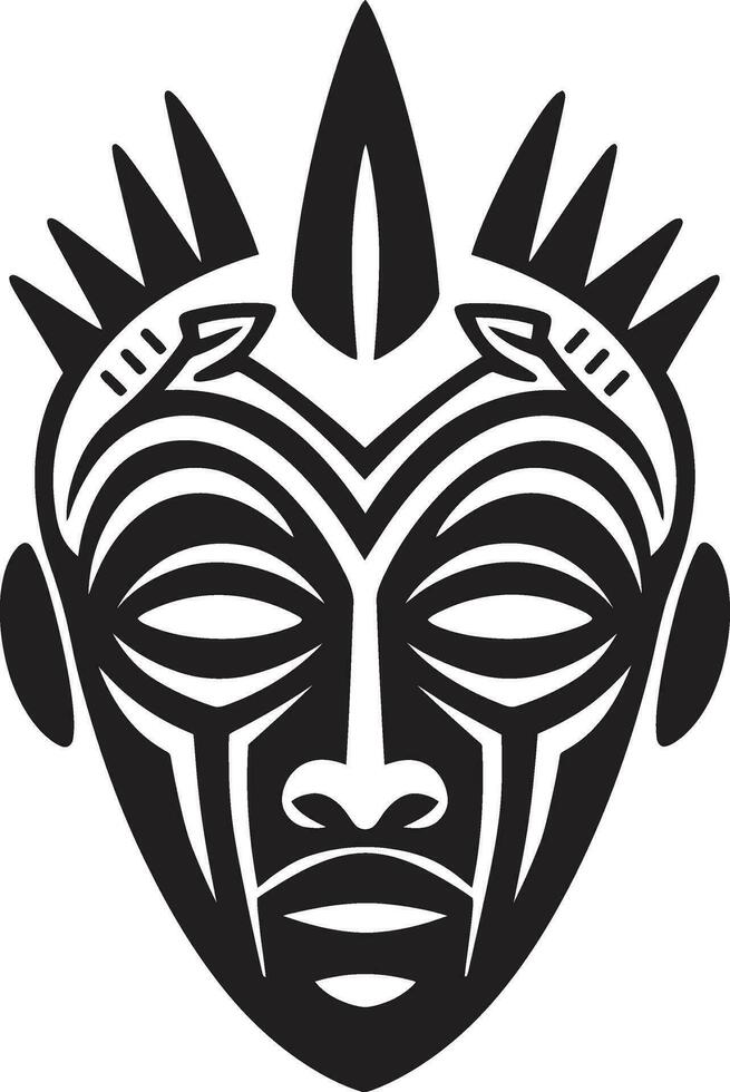 symbolisch Erbe afrikanisch Stammes- Vektor Logo zeitlos Schätze Maske Emblem im Vektor