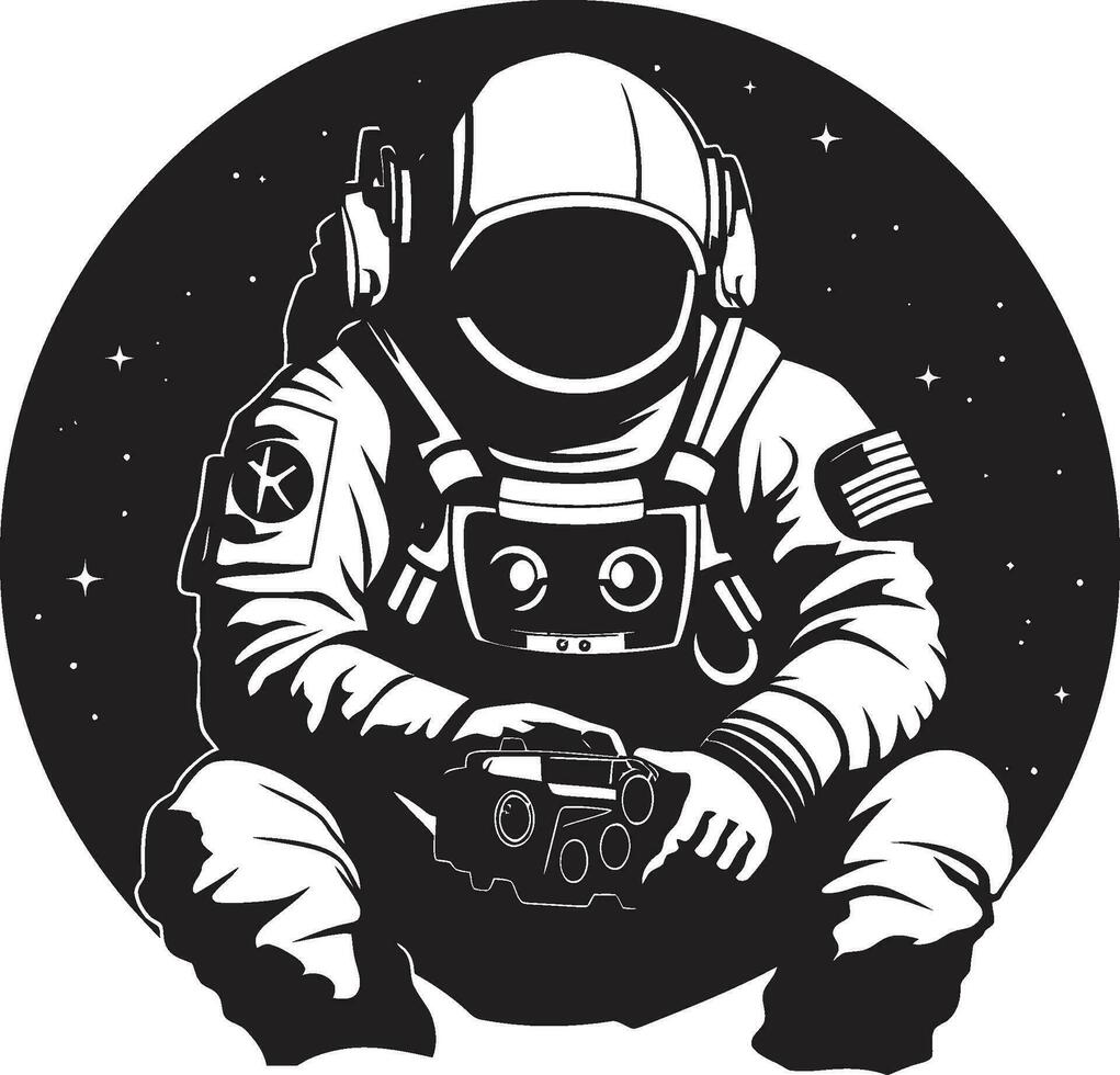 galaktisch Forscher Astronaut Emblem Design Raum Forscher Astronaut emblematisch Vektor