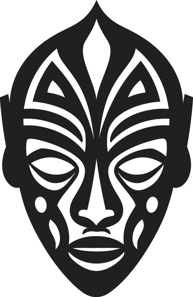 Stammes- Wesen schwarz Symbol Logo von afrikanisch Maske Mystiker Erbe afrikanisch Stammes- Vektor Symbol