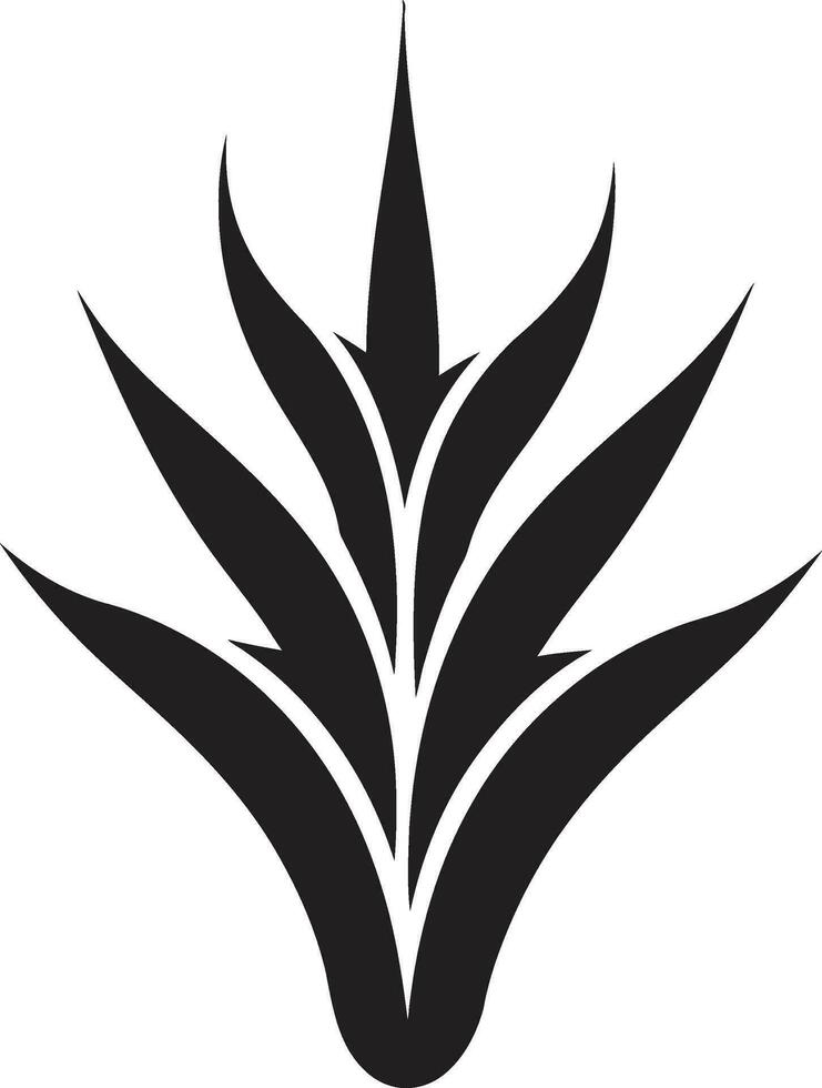 organisch Vitalität schwarz Aloe Vektor Emblem Natur s Ruhe Aloe vera schwarz Logo