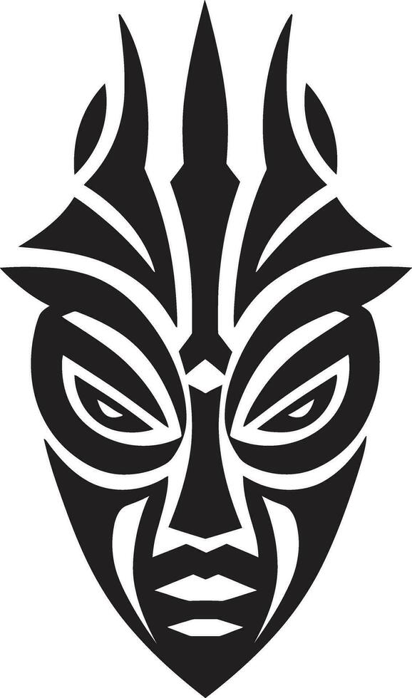 Stammes- Schleier afrikanisch Maske Vektor Logo Design Mystiker Erbe schwarz Symbol von Stammes- Maske