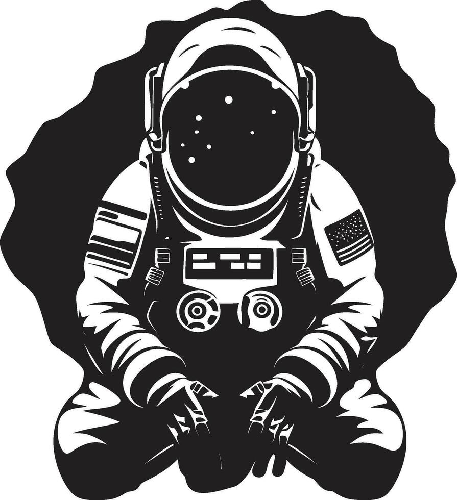 Orbital Abenteurer Vektor Astronaut Symbol Kosmos Reisende schwarz Raum Forscher Logo
