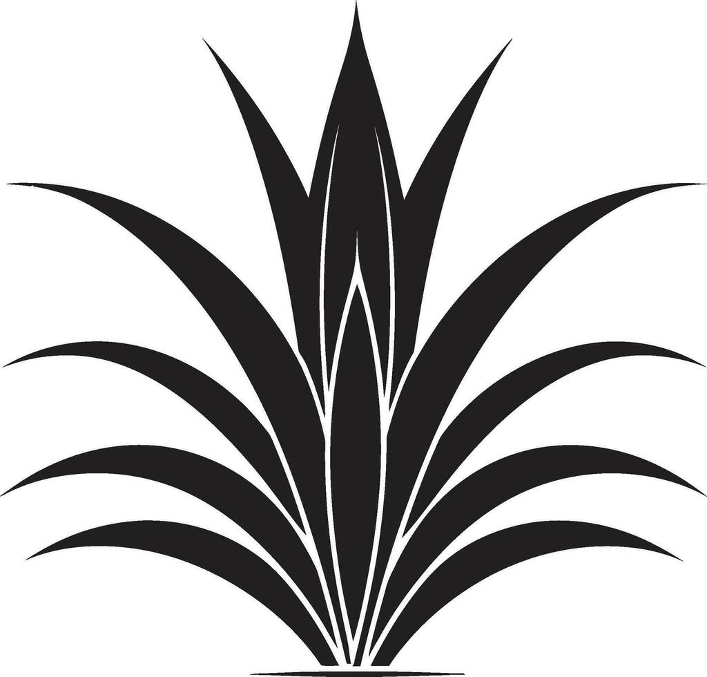 Grün Heilung Vektor Aloe Pflanze Symbol im schwarz Kräuter- Anmut schwarz Aloe Vektor Logo Design