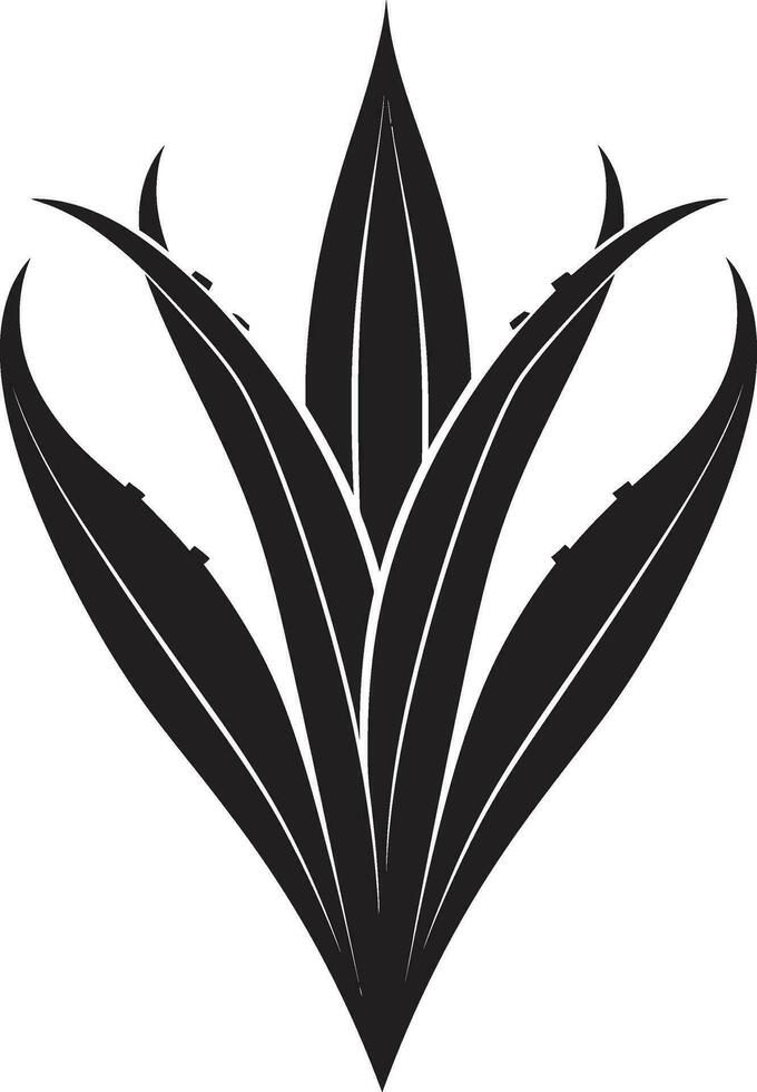 natürlich Heilung Aloe vera schwarz Logo Symbol belaubt Vitalität Aloe Pflanze Vektor Design
