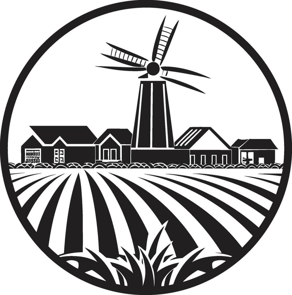 ländlich Rückzug schwarz Vektor Logo zum Bauernhof Leben ländlich Oase schwarz Vektor Bauernhaus Emblem