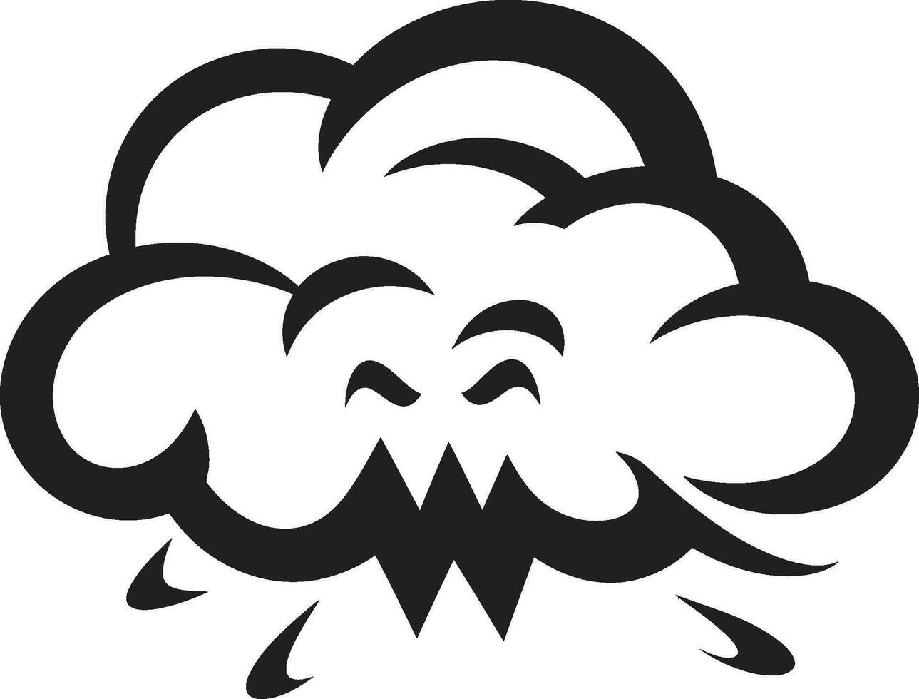 wütend Gewitter Vektor wütend Wolke Logo dunkel Wut wütend Karikatur Wolke Emblem