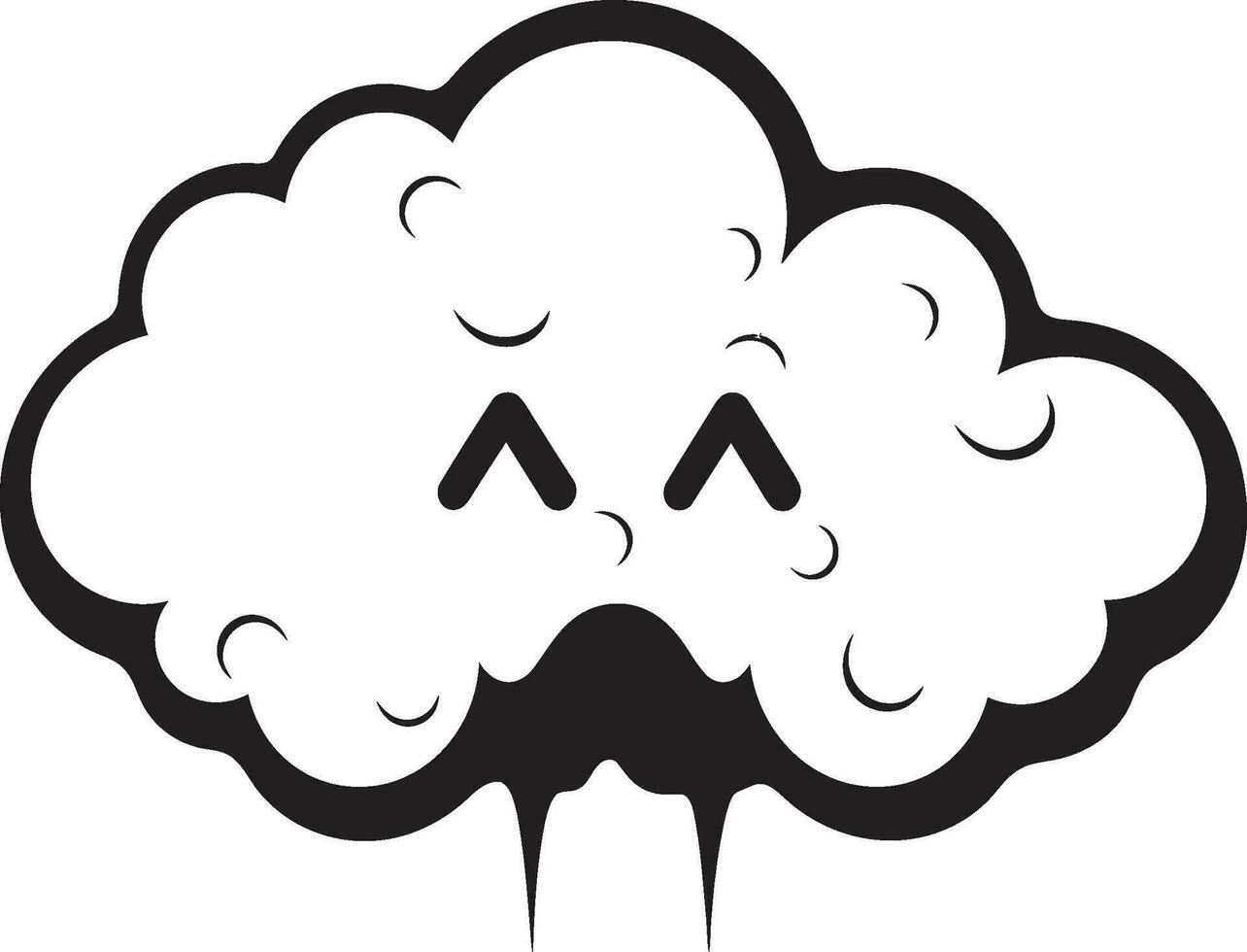 förargad ånga arg moln logotyp ikon dånande rök vektor arg moln design