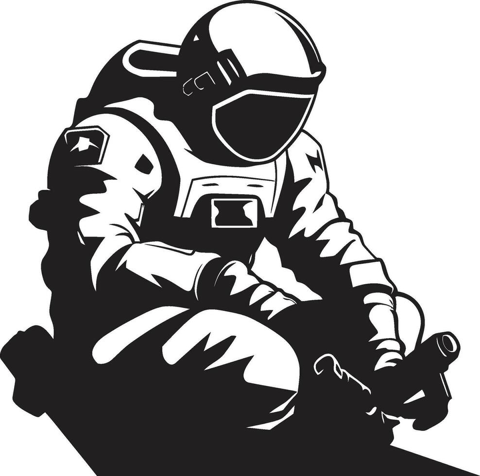 stellar Navigator Vektor Astronaut Symbol Kosmos Vorreiter schwarz Helm Logo