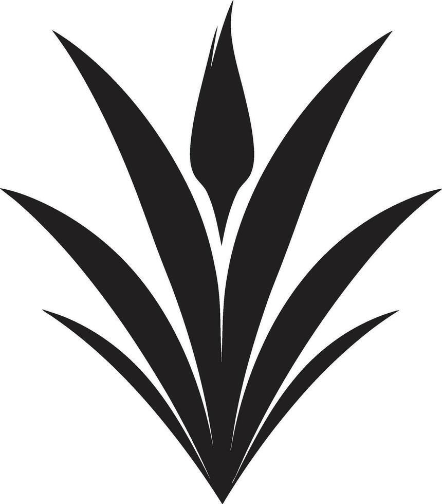 frisch Zuflucht schwarz Aloe Vektor Emblem Kräuter- Harmonie Aloe vera schwarz Logo Design