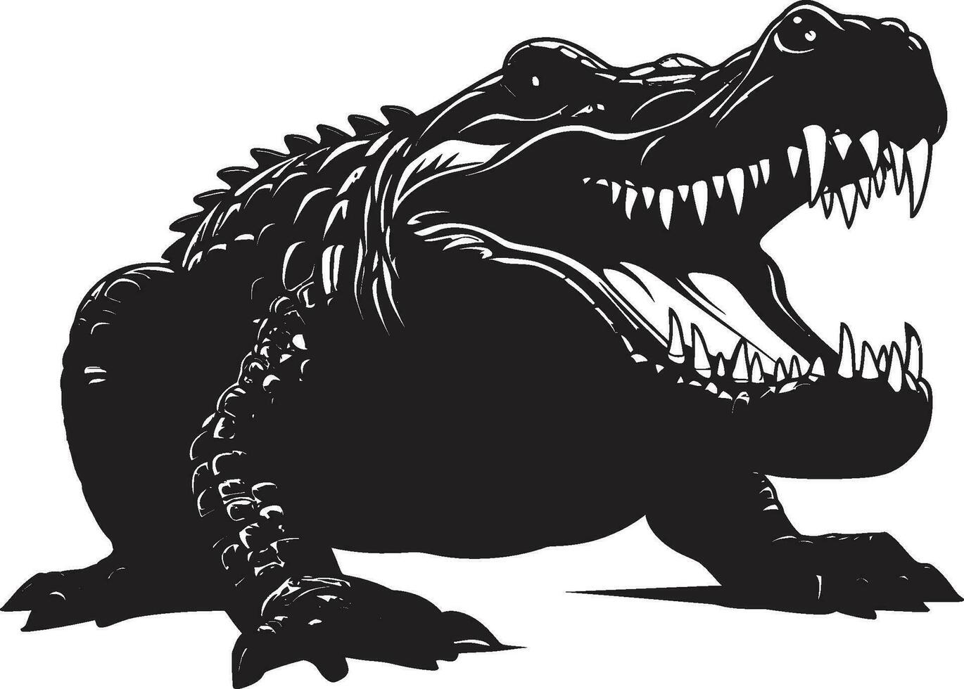 vildmark vrede vektor svart alligator ikon skala suverän alligator svart logotyp emblem