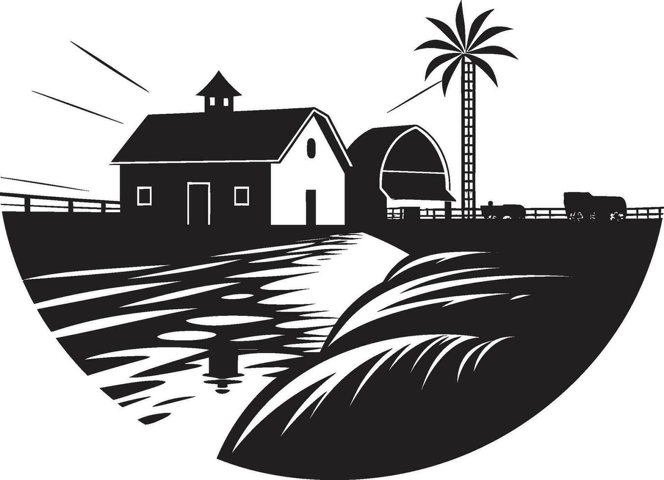 ländlich Wesen schwarz Logo zum Landwirtschaft Gehöft Oase landwirtschaftlich Vektor Symbol