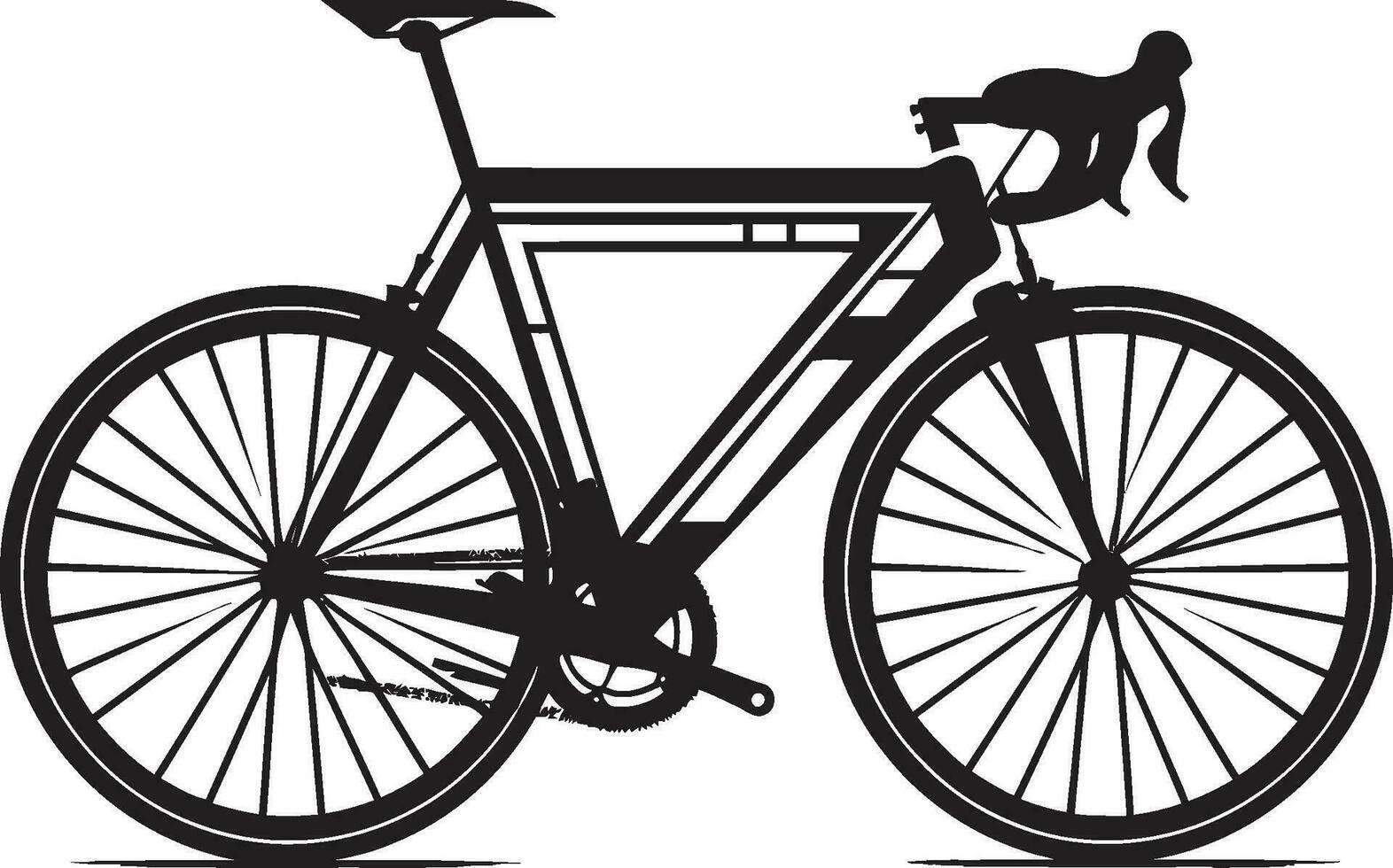 citypedal vektor cykel emblem klassiskt hjul svart cykel ikon design