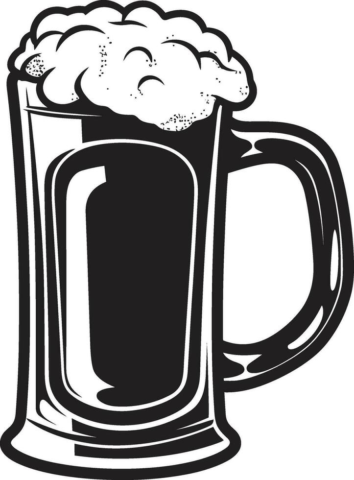Skål ikon vektor öl sejdel skummande lageröl svart råna logotyp
