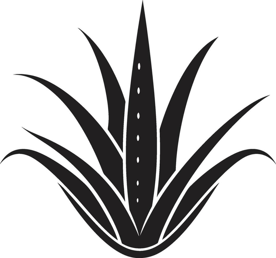 organisch Glanz Vektor Aloe Pflanze Emblem Natur s Harmonie schwarz Aloe Vektor Symbol