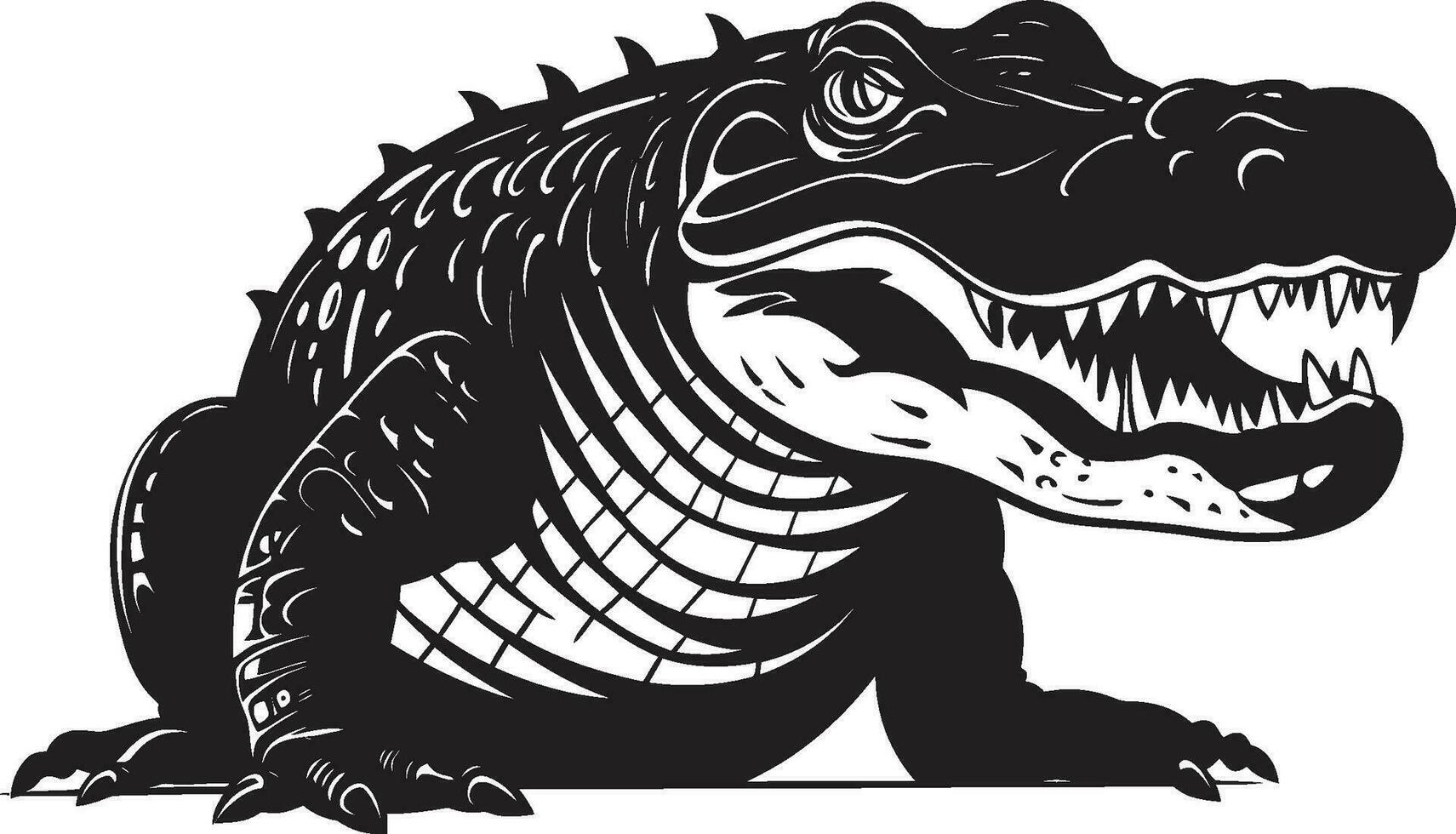 heftig Rahmen Alligator Vektor Symbol Urzeit Lineal schwarz Alligator Symbol Design