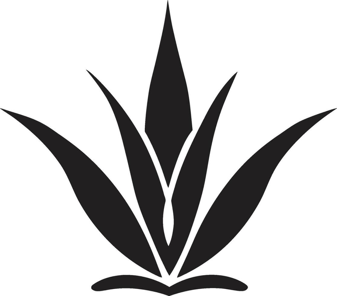 Natur s Therapie Aloe vera schwarz Logo Symbol botanisch gedeihen Aloe Pflanze Vektor Design