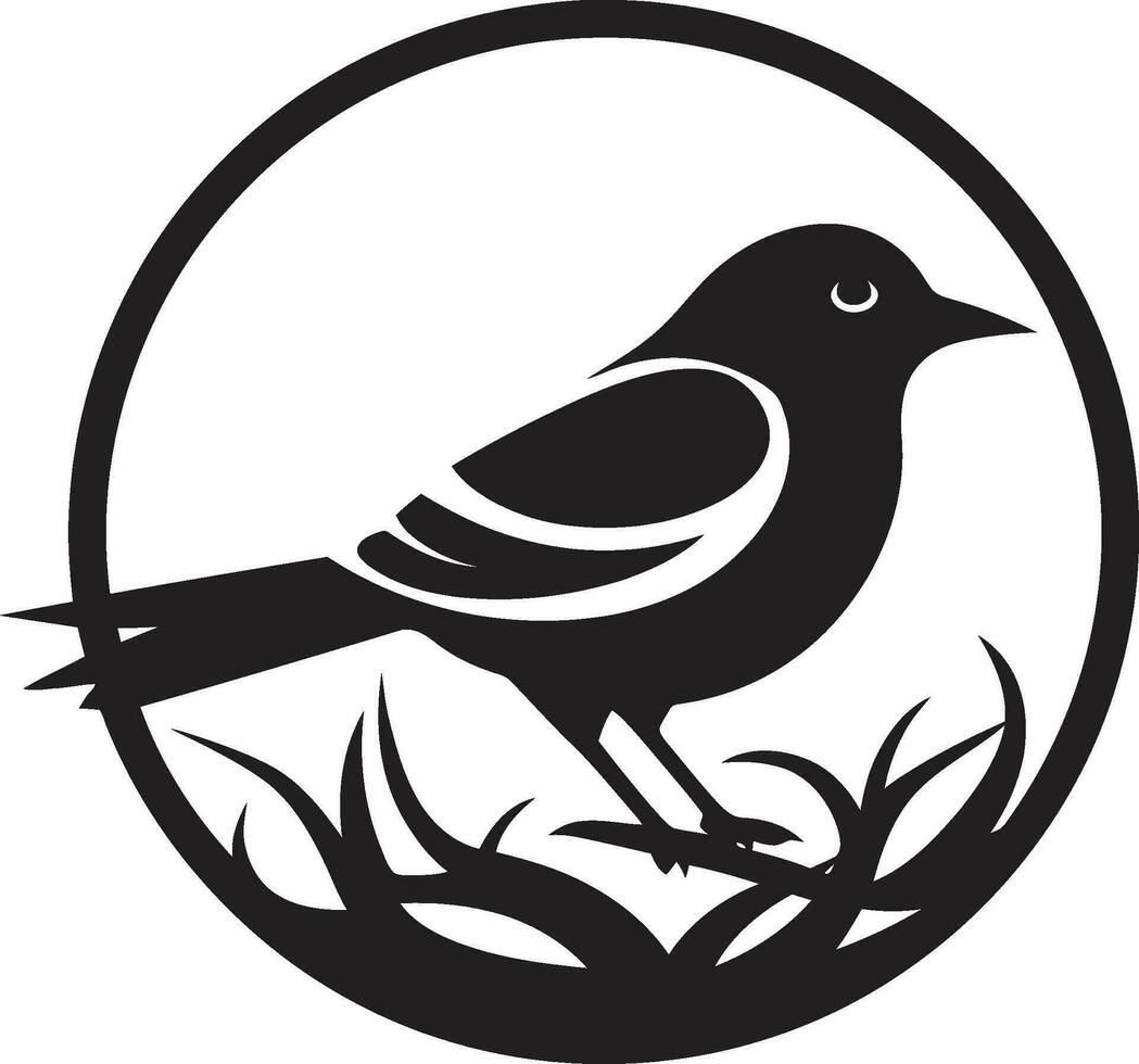 Voliere Maven schwarz Vogel Nest Symbol Nest Weber Vektor Symbol Design