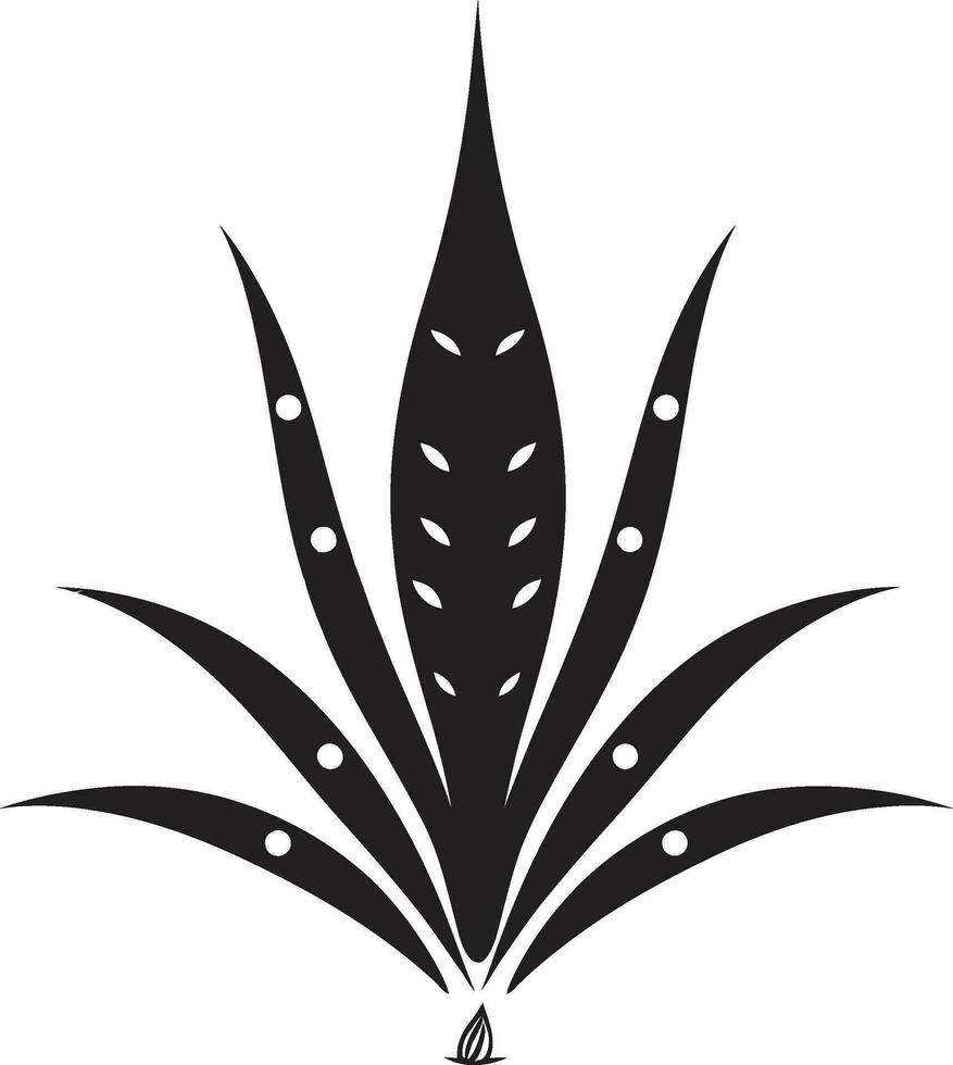 aloe strålglans vektor svart växt emblem botanisk harmoni aloe svart logotyp design