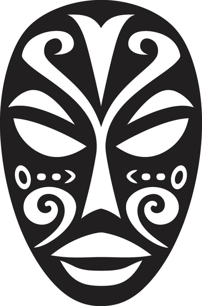 kulturell väsen afrikansk stam- emblem i vektor gammal ekar ikoniska afrikansk stam mask logotyp