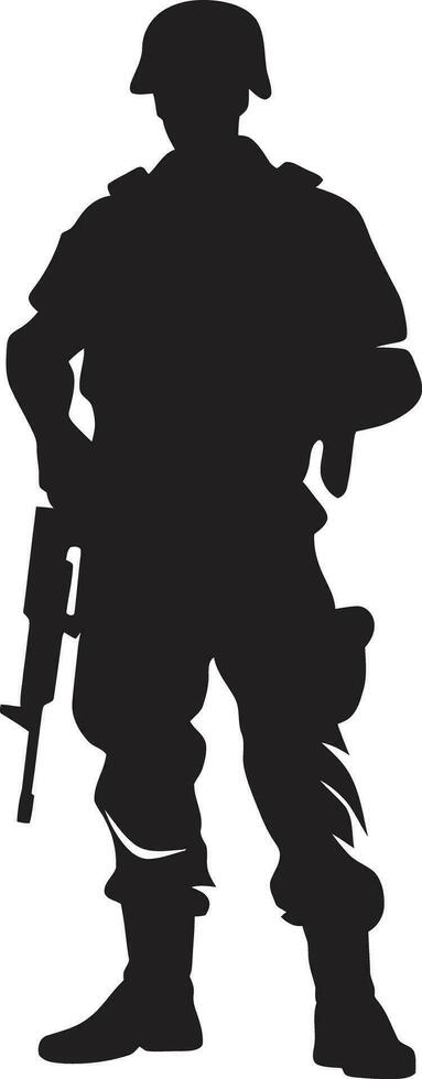 Kämpfer Kraft Vektor Soldat Emblem heroisch Entschlossenheit schwarz bewaffnet Soldat Logo Design