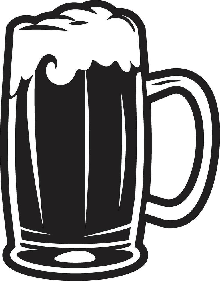 schlau Lagerbier Vektor Becher Logo Design schaumig Pint schwarz Bier Glas Symbol