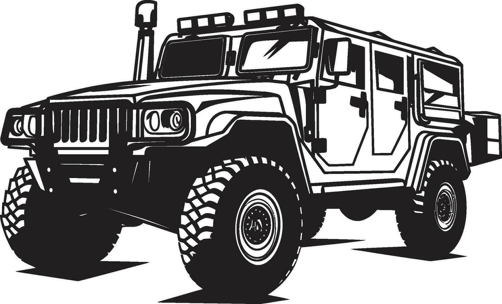 Wächter Rover schwarz Heer Transport Logo Kommandant s Fahrzeug 4x4 Heer Vektor Symbol