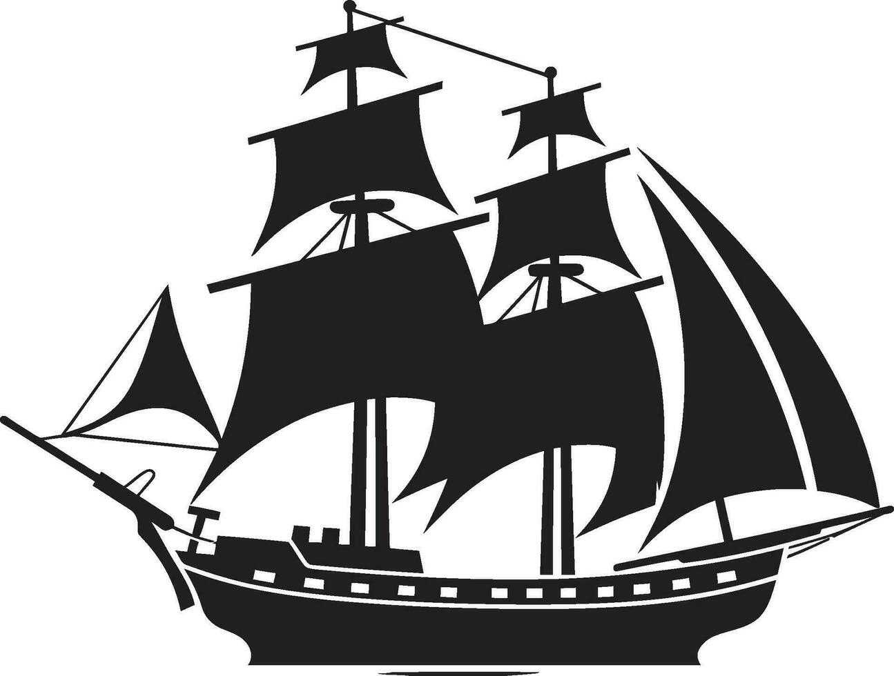 uralt Forscher schwarz uralt Schiff Jahrgang maritim Vektor Schiff Symbol