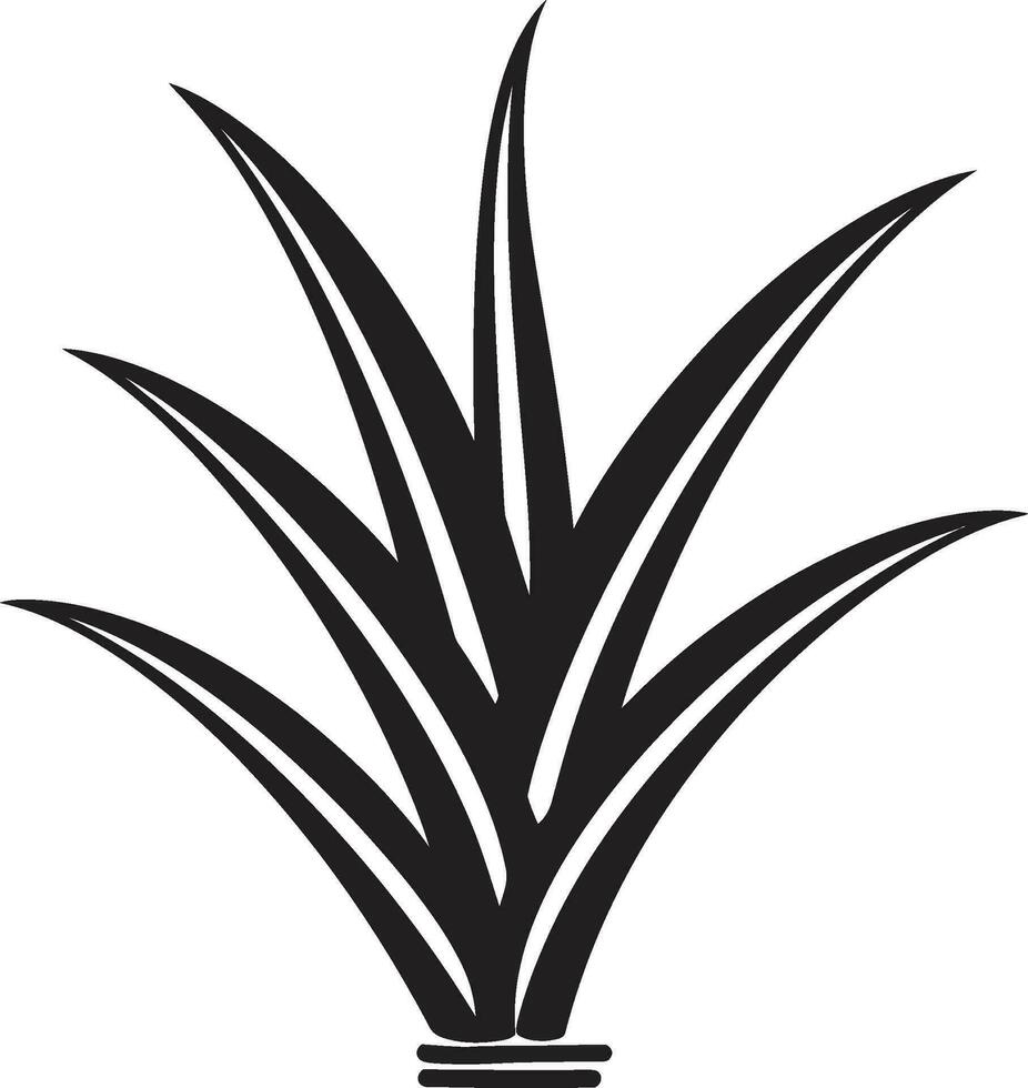 beruhigend Gelassenheit schwarz Aloe Logo Symbol botanisch Ruhe Aloe Vektor Symbol
