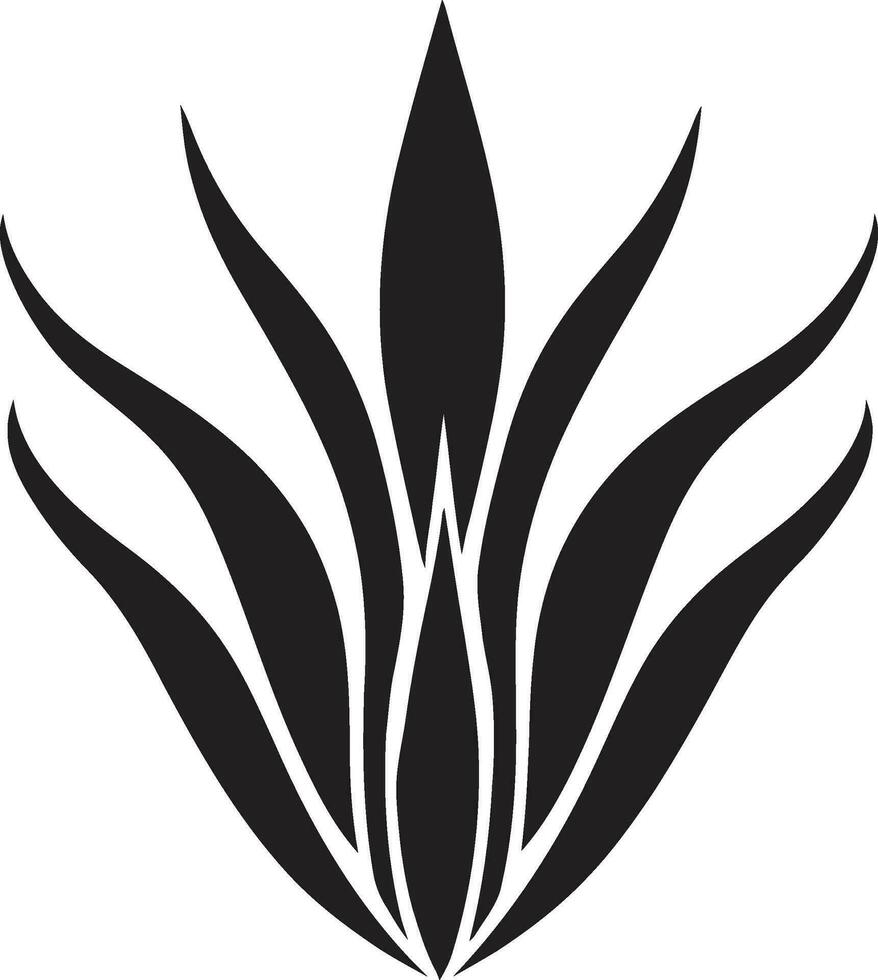 Grün Wesen schwarz Aloe Vektor Emblem organisch Ruhe Aloe vera schwarz Logo