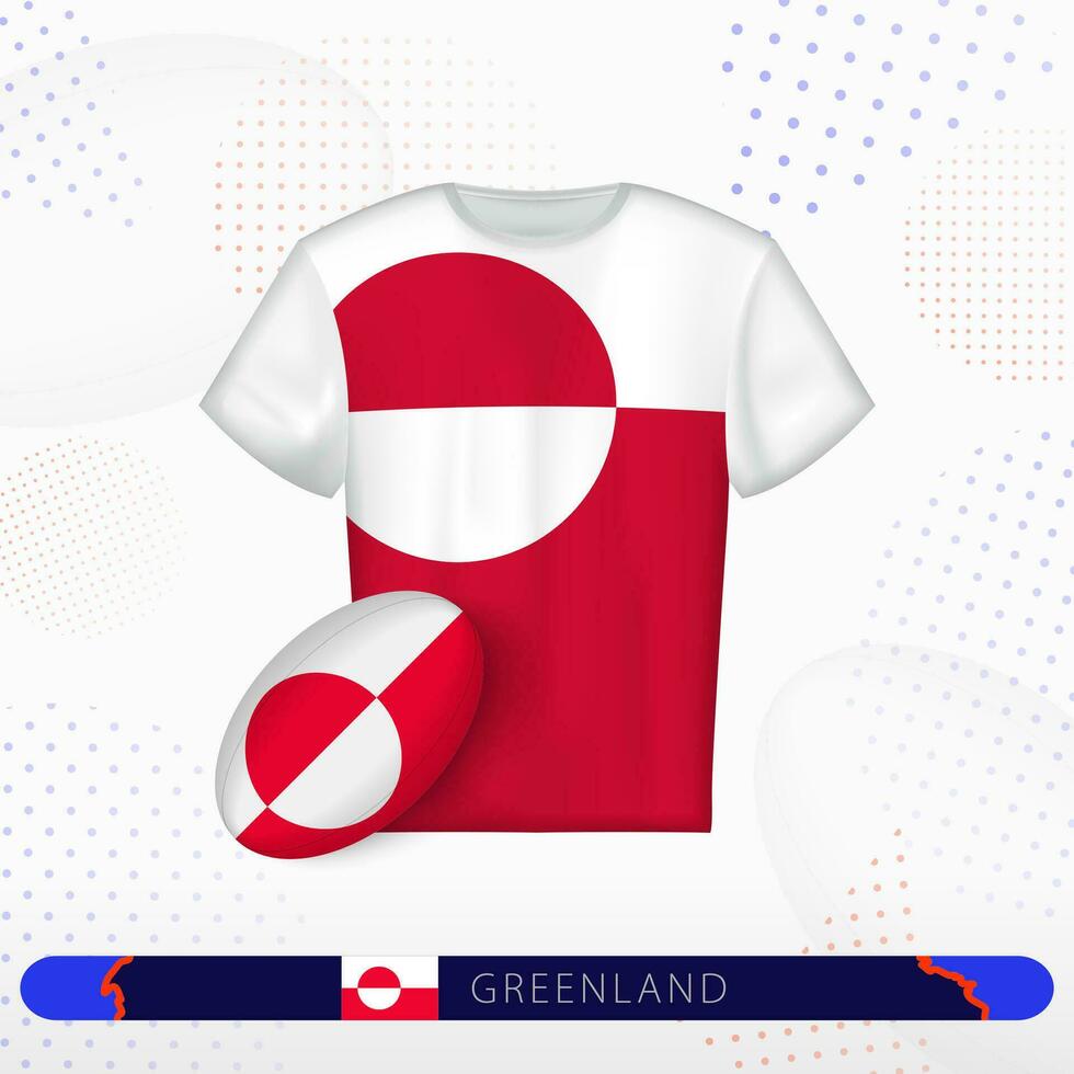 Grönland Rugby Jersey mit Rugby Ball von Grönland auf abstrakt Sport Hintergrund. vektor