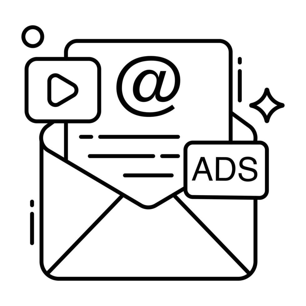 redigerbar design ikon av reklam post vektor