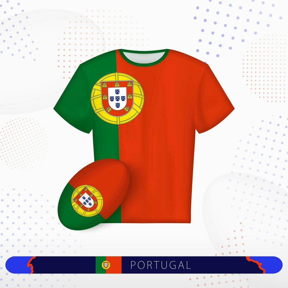 portugal rugby jersey med rugby boll av portugal på abstrakt sport bakgrund. vektor