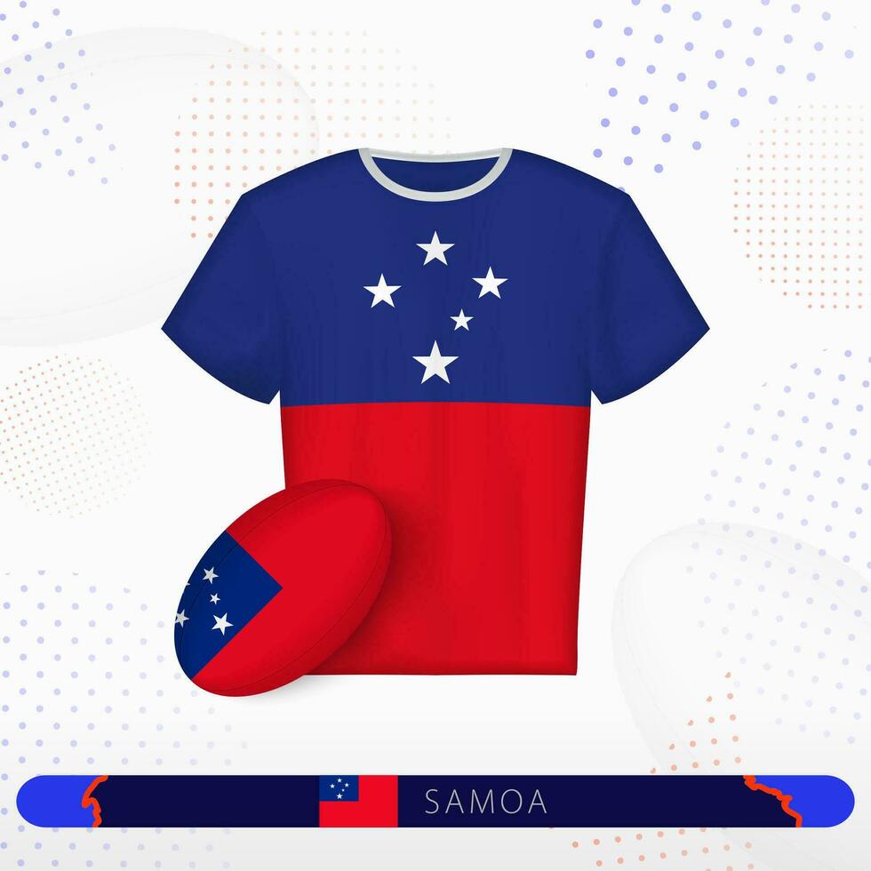 Samoa Rugby Jersey mit Rugby Ball von Samoa auf abstrakt Sport Hintergrund. vektor