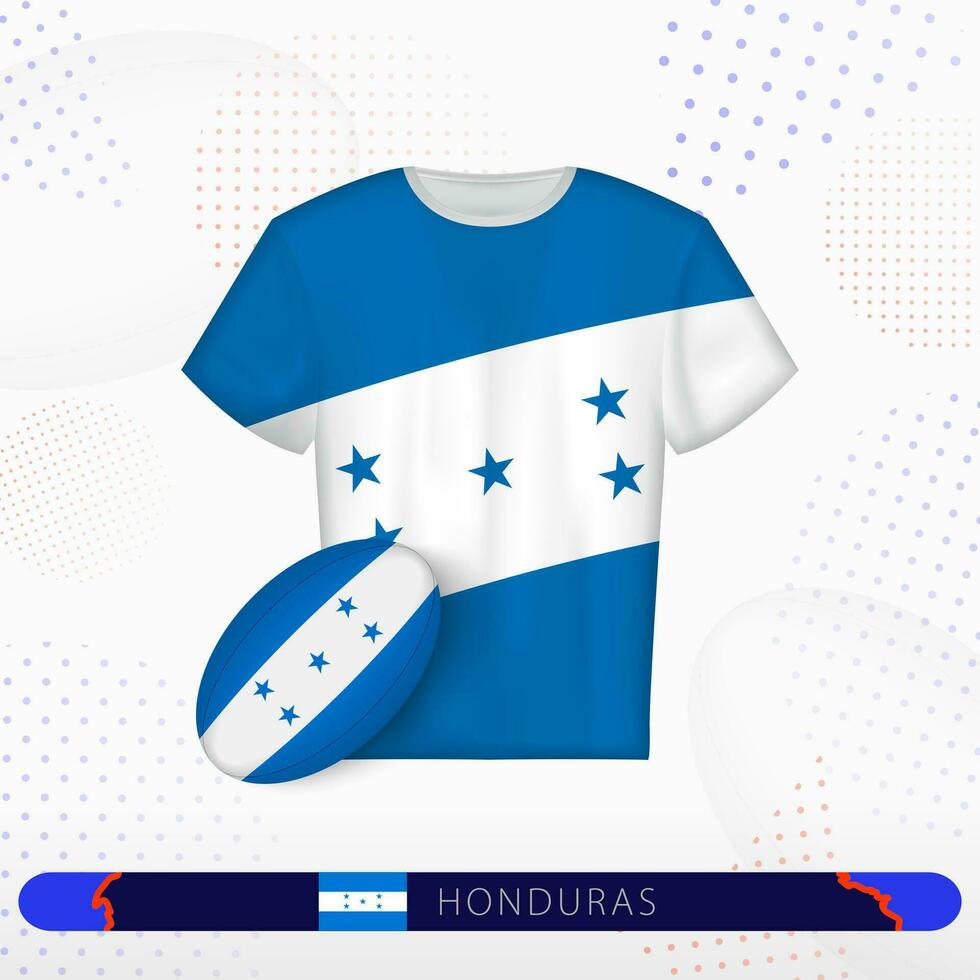 Honduras Rugby Jersey mit Rugby Ball von Honduras auf abstrakt Sport Hintergrund. vektor