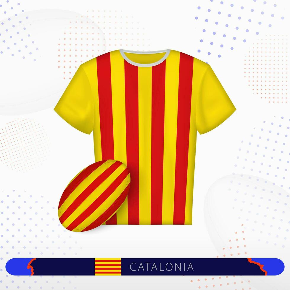 catalonia rugby jersey med rugby boll av catalonia på abstrakt sport bakgrund. vektor