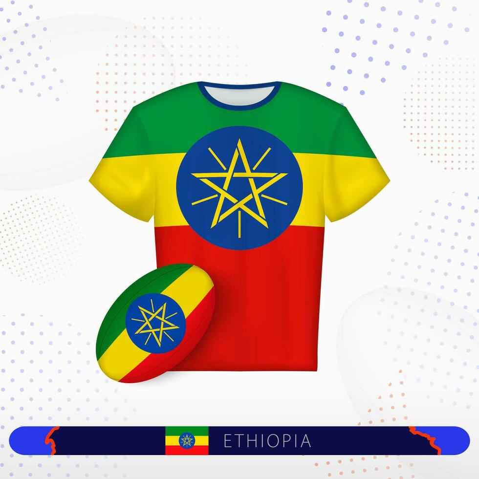 etiopien rugby jersey med rugby boll av etiopien på abstrakt sport bakgrund. vektor