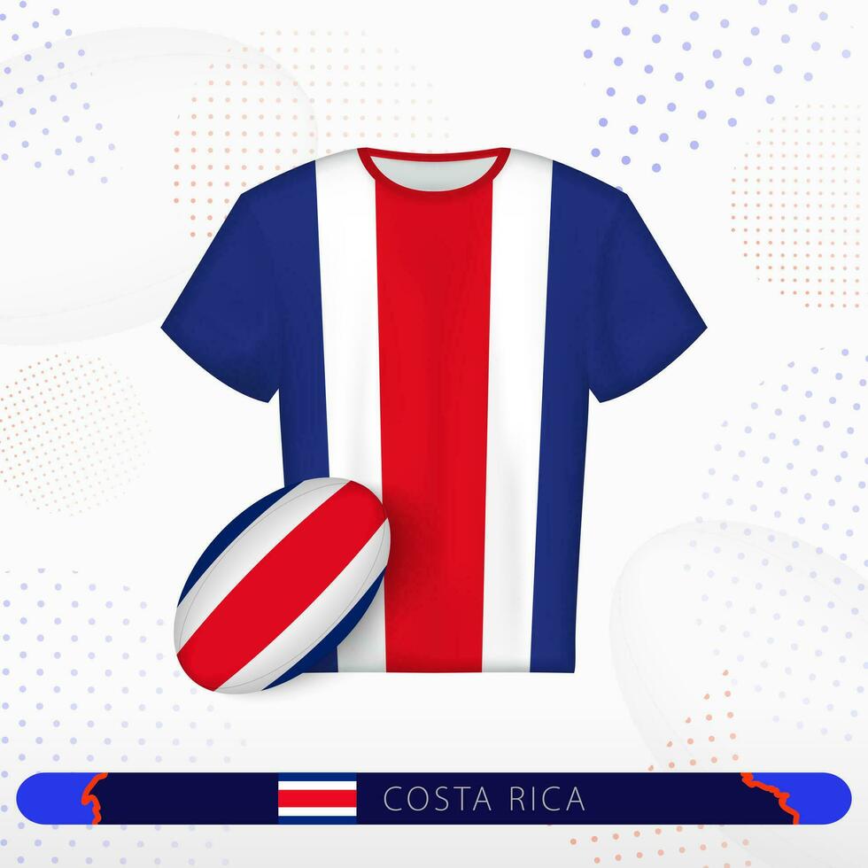 costa rica rugby jersey med rugby boll av costa rica på abstrakt sport bakgrund. vektor