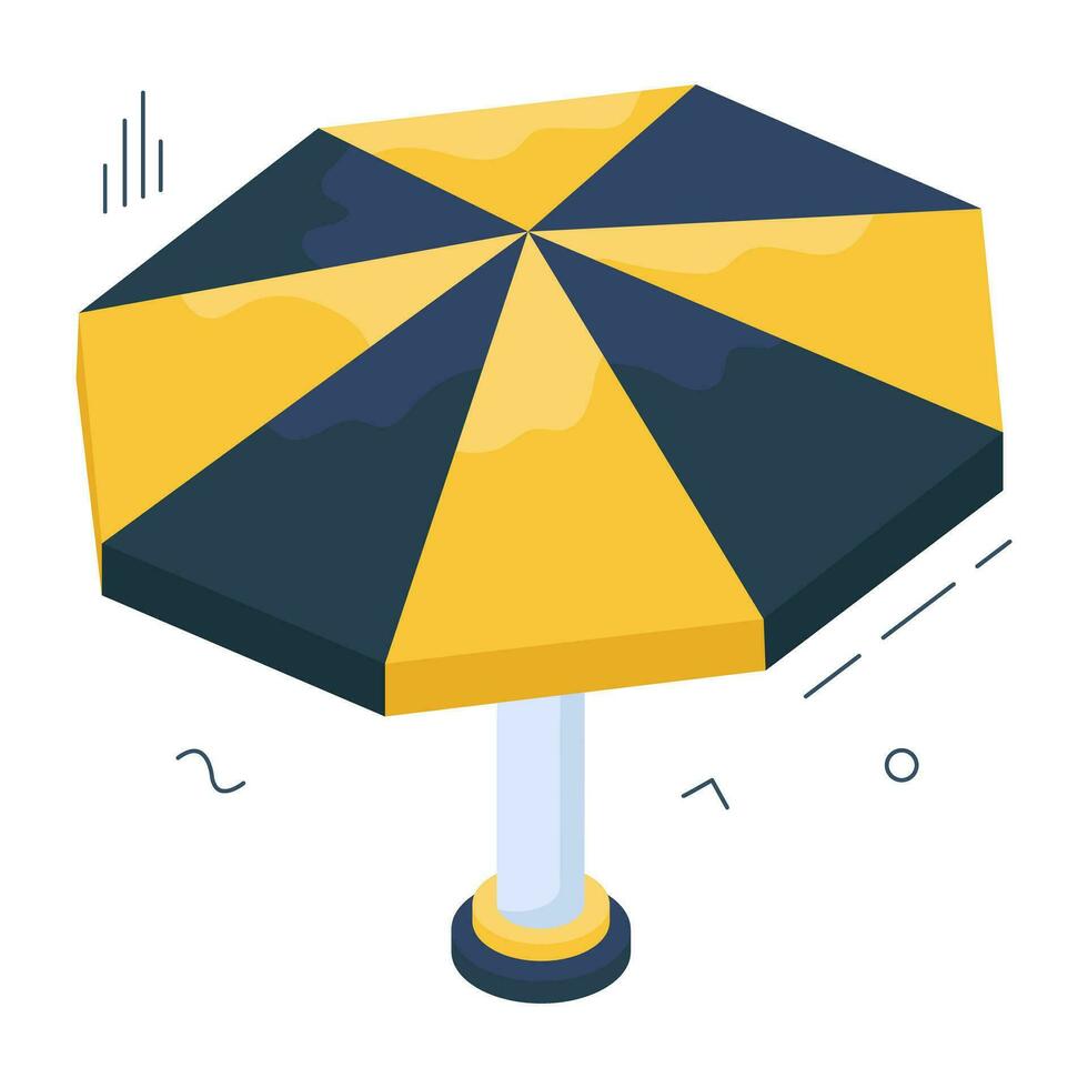 ein isometrisch Design Symbol von draussen Regenschirm vektor