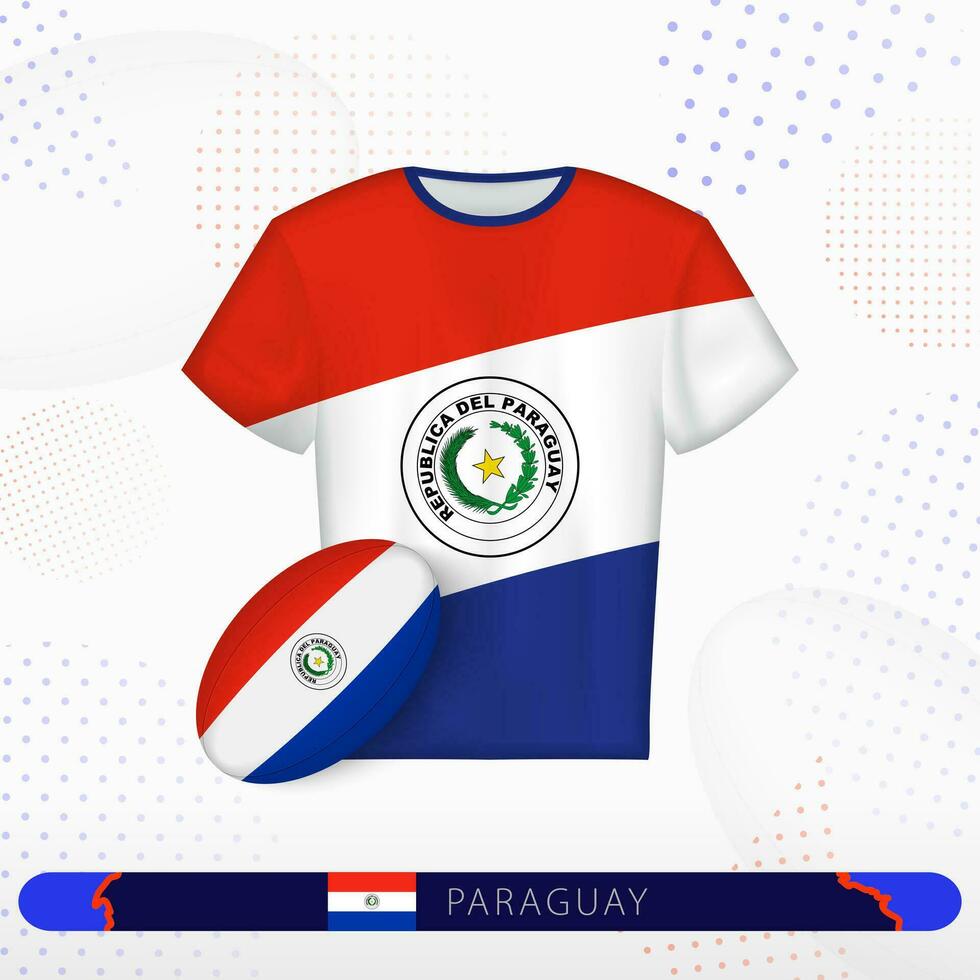 Paraguay Rugby Jersey mit Rugby Ball von Paraguay auf abstrakt Sport Hintergrund. vektor