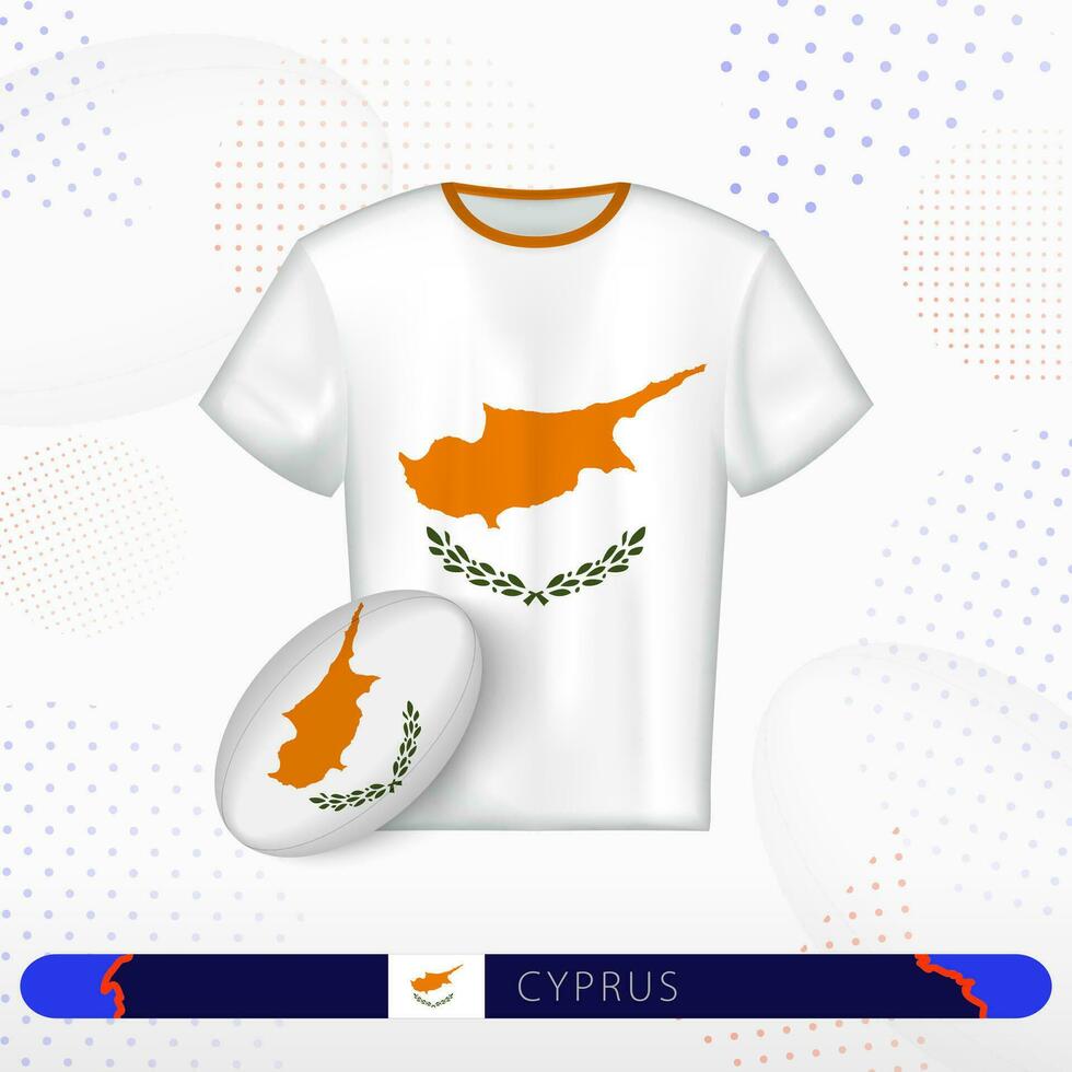 cypern rugby jersey med rugby boll av cypern på abstrakt sport bakgrund. vektor