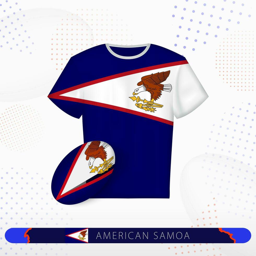 amerikan samoa rugby jersey med rugby boll av amerikan samoa på abstrakt sport bakgrund. vektor