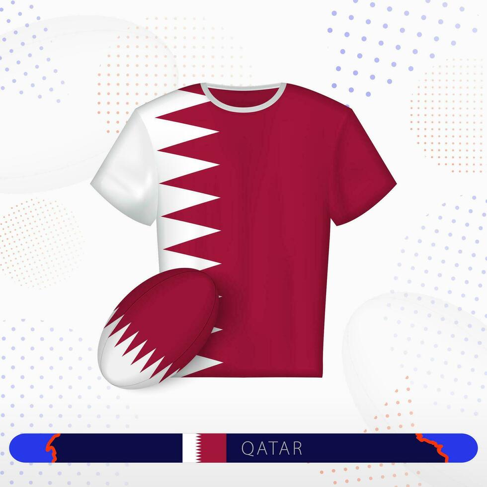 qatar rugby jersey med rugby boll av qatar på abstrakt sport bakgrund. vektor