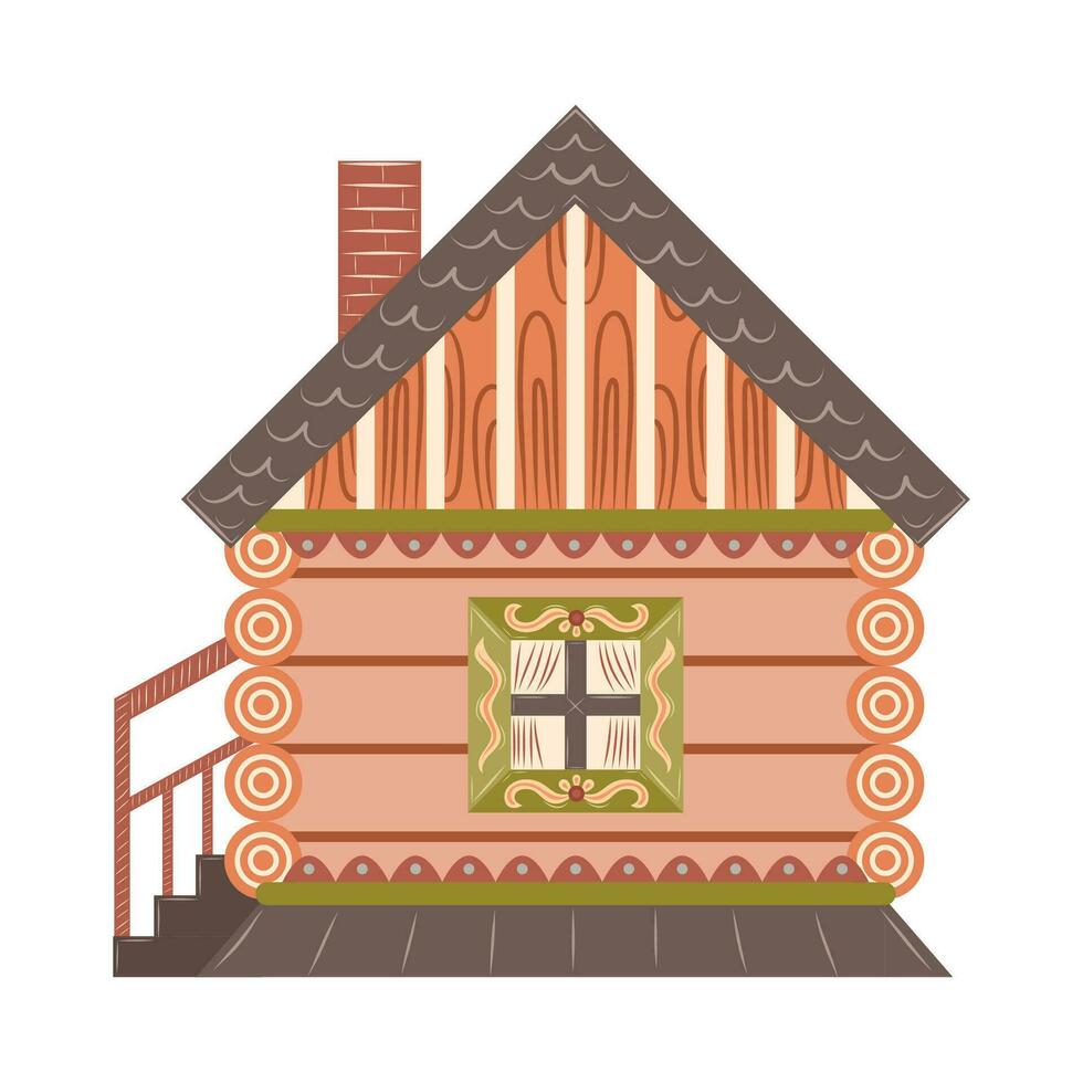 söt mysigt drömlik hus dekorerad. isolerat vektor illustration. för barn, för kort, för spel, för design