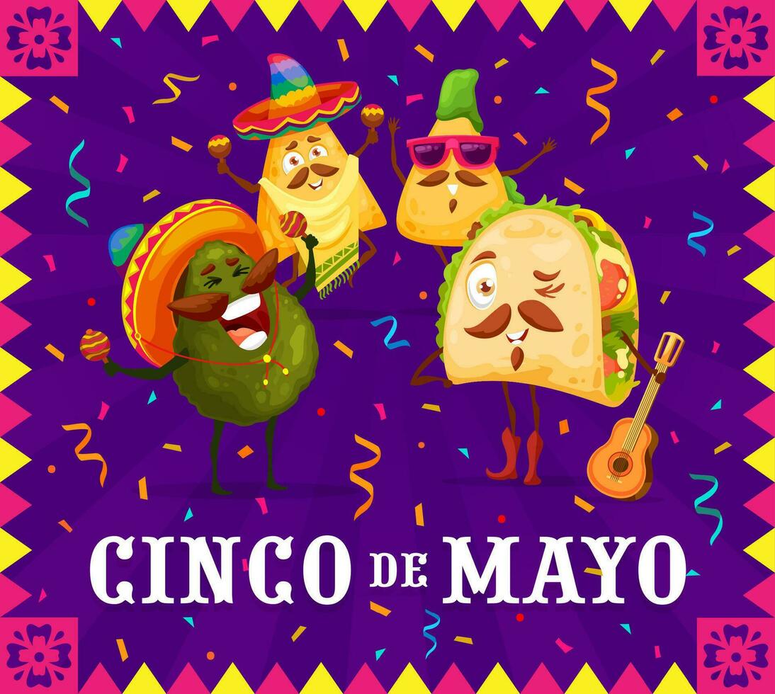 mexikansk tex mex tecken på cinco de mayo baner vektor