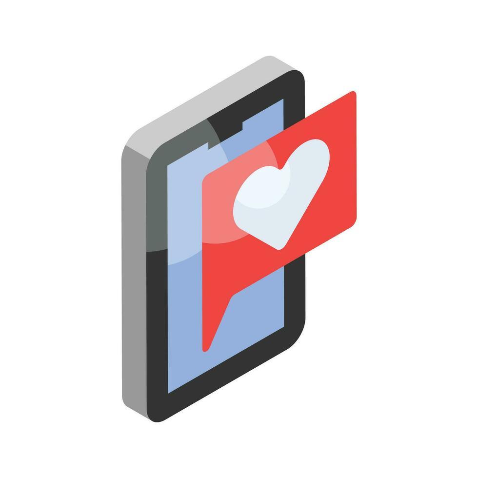 ta en se på detta trendig isometrisk ikon av romantisk chatt, kärlek meddelande vektor