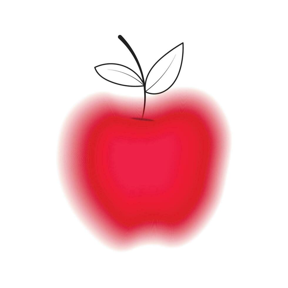 Apfel mit Blätter Gradient Farbe Symbol Design vektor